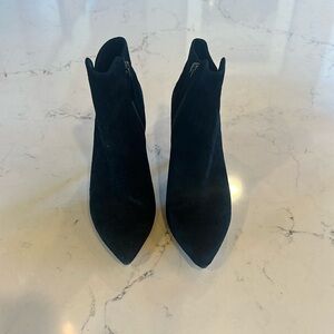 Halogen black suede booties